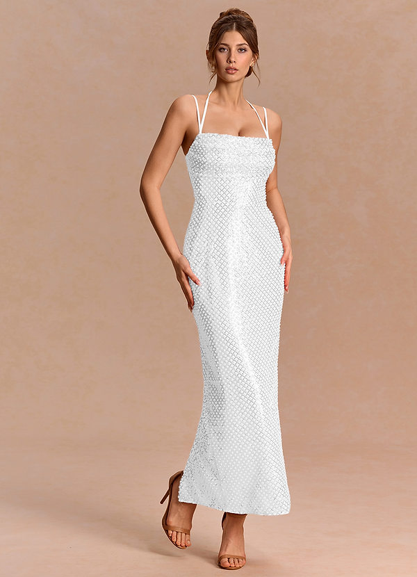 Vestido Lentejuelas Blanco Perla Largo Constance image1