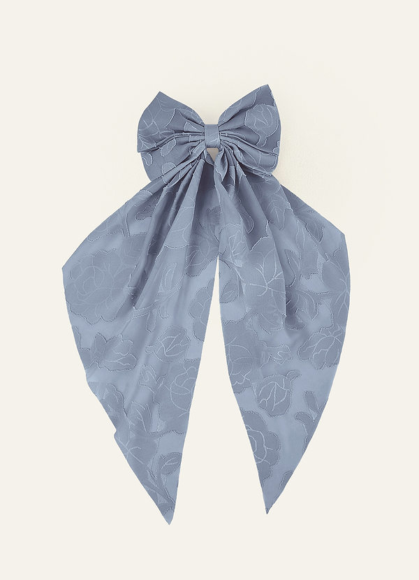 front Matching Color Floral Burnout Bow Hair Clip