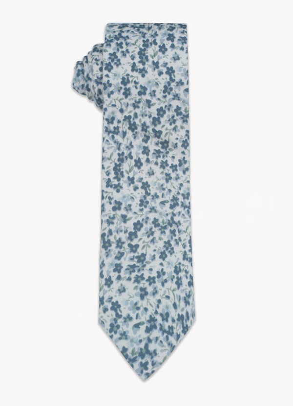 front Cravate fine à fleurs