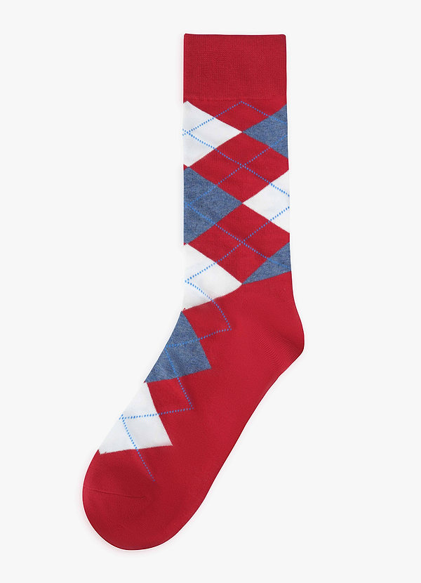 front Contrasting Argyle Groomsmen Socks