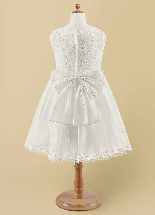Azazie Tabitha Flower Girl Dresses Ball-Gown Lace Tulle Knee-Length Dress image2