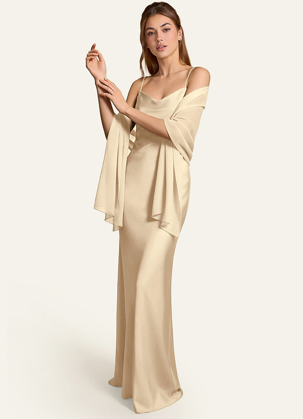 front Azazie Chal de gasa Aleena del mismo color