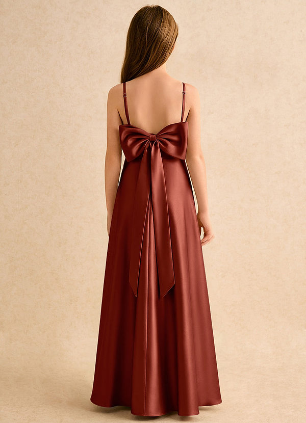 Azazie Joella Girls Formal Klänningar för brudeflicka Klä A-Line i Stretch Satin Plisserad image1