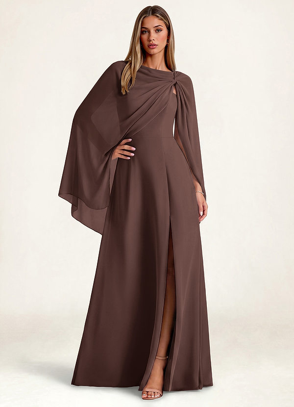 front Matching Long Flowing Chiffon Cape