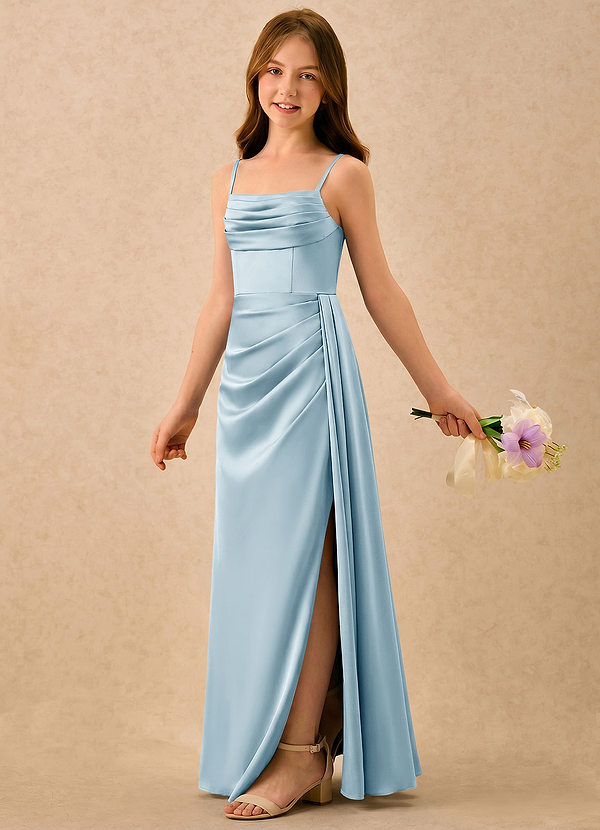 Azazie Shyla Girls Formal Klänningar för brudeflicka Klä Tubklänning i Stretch Satin Plisserad image1