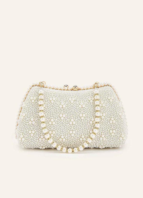 front Pearl Beaded Clutch