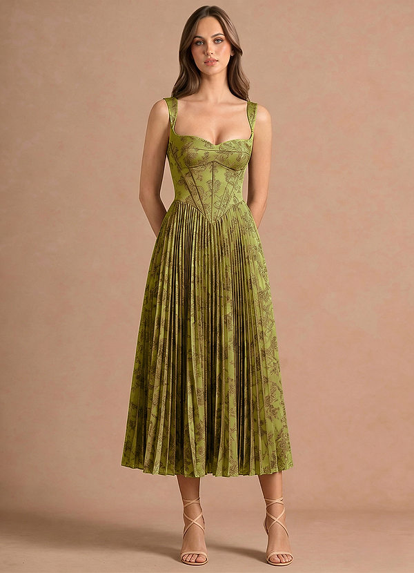 Isonelle Midi Klänning Moss Brown image1