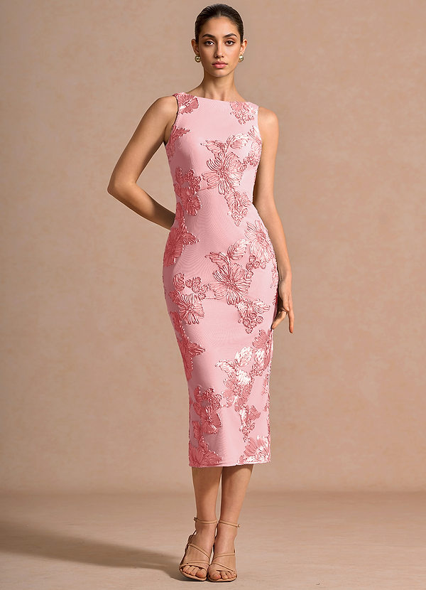 Robe Mi-Longue Rose Taylin image1