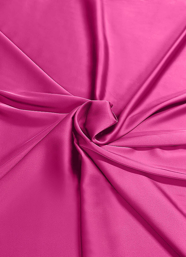 front Azazie Fuchsia Stretch-Satin-Stoff, Meterware