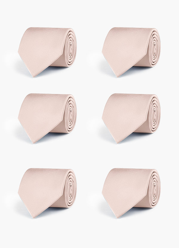 front Stretch Satin Matching Groomsmen Tie Set – 6 Pieces