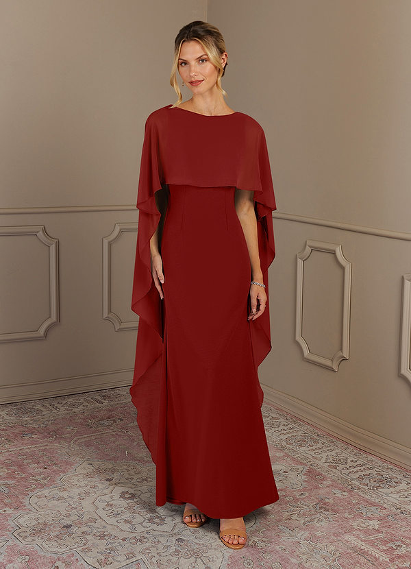 Azazie Dion Mother of the Brides Dresses Terracotta Sheath Scoop Stretch Crepe Dress image1