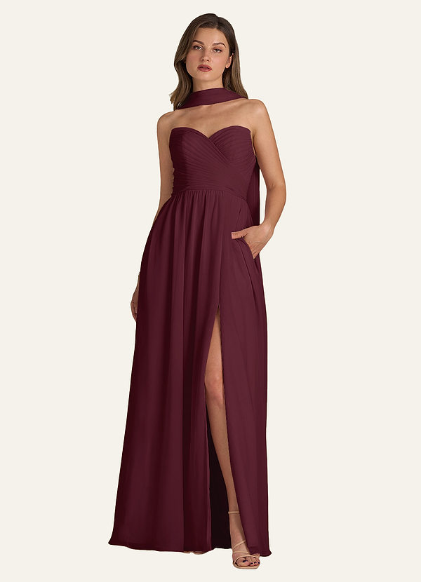 front Azazie Bufanda de gasa de color a juego