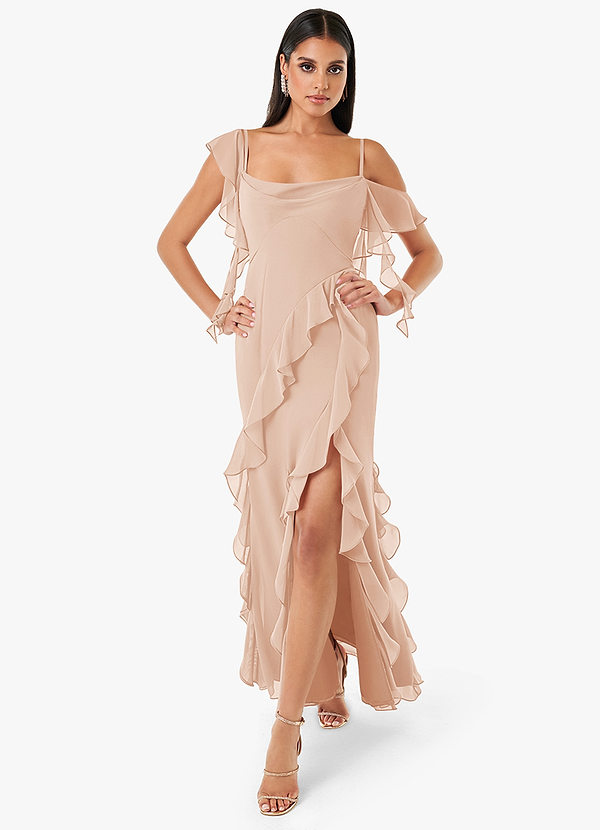 Francesca Blush Pink Ruffle Gown image1