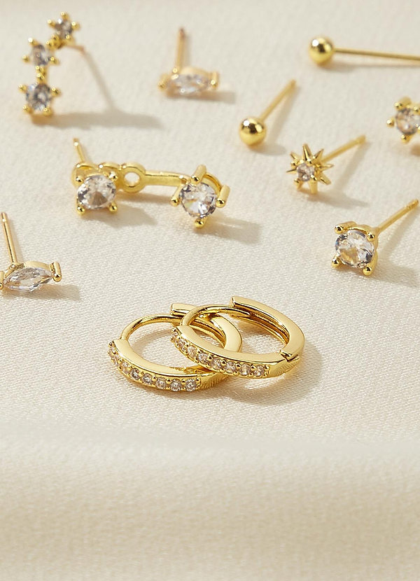 front Dainty Stud Earring Sets