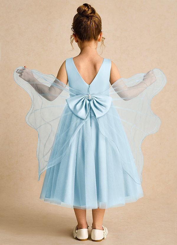 Azazie Pear Vestidos de Niña de Flores Vestido de Azul Cielo de Tul de Princesa con Lazo image1