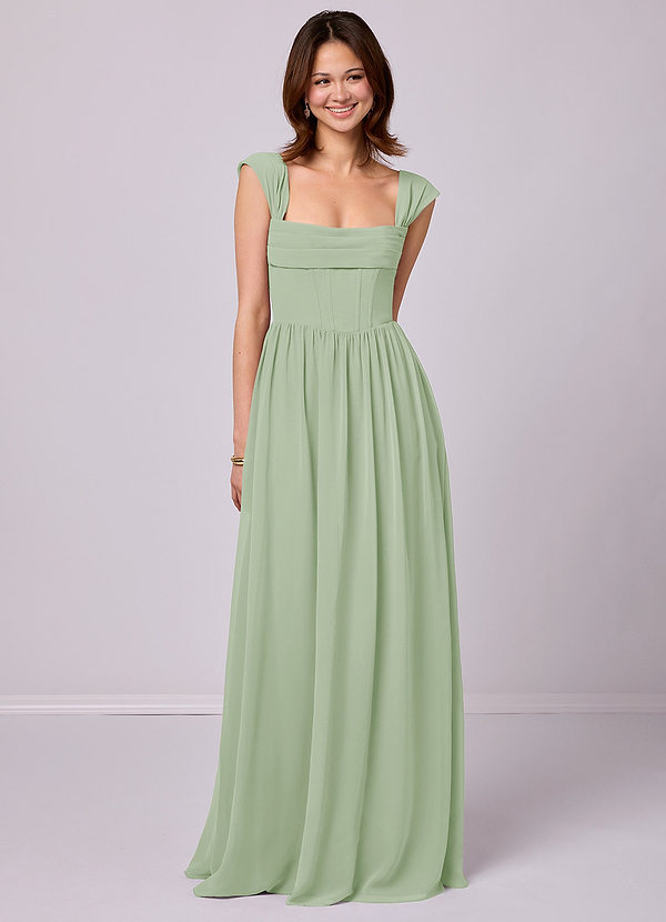 Barbie ♥ Azazie Bridesmaid Dresses A-Line Corset Chiffon Floor-Length Dress image1