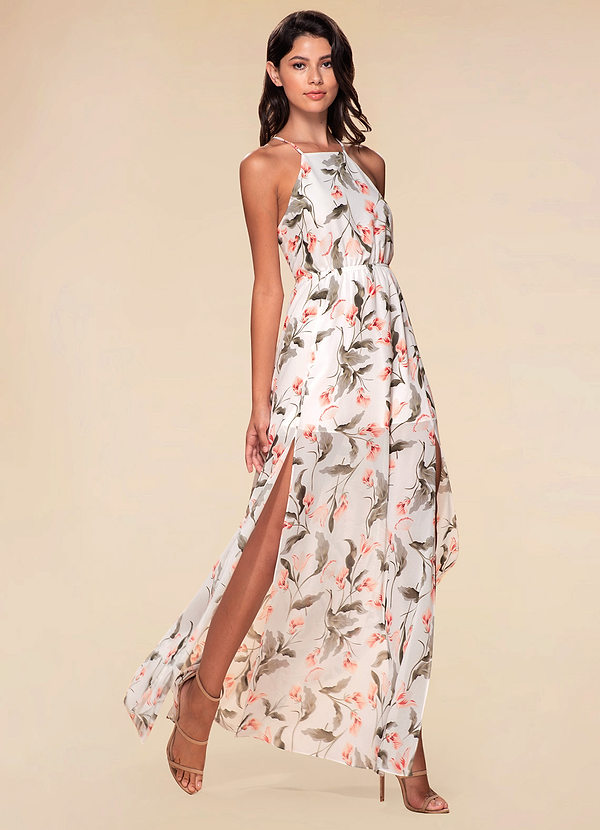 white floral maxi dress