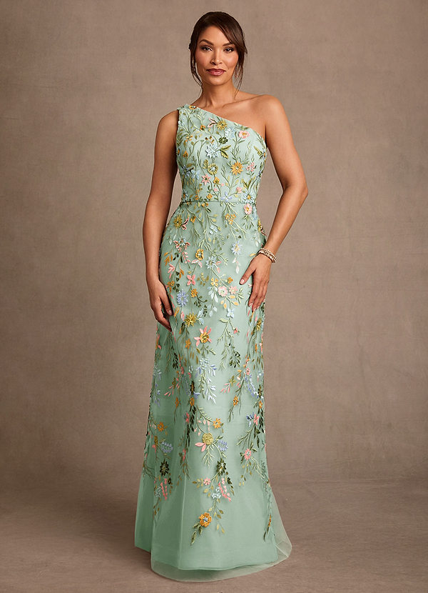 Azazie Bertie Mother of the Brides Dresses Agave A-Line Lace Dress image1
