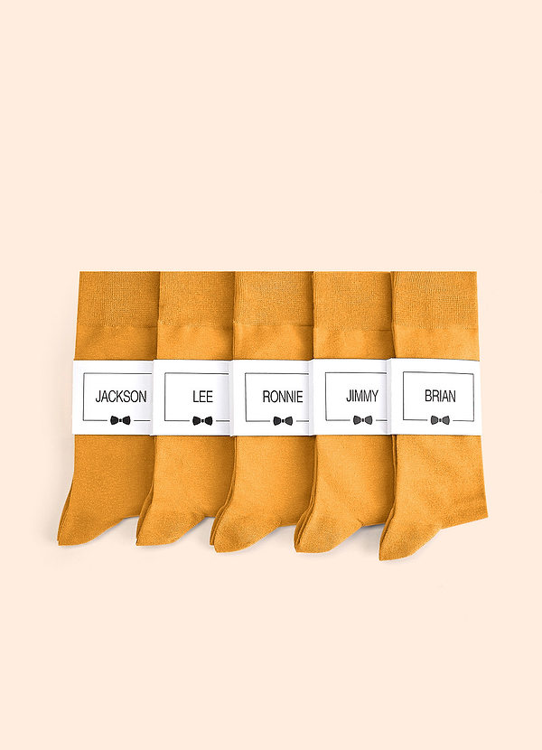 front Matching Color Men's Dress Socks with Personalized Label