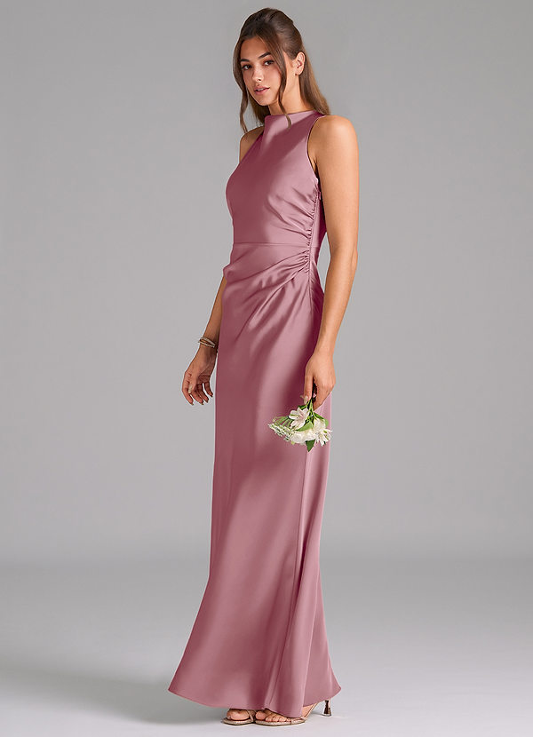 Azazie Evadne Brudtärneklänningar Klä av Tubklänning i Stretch Satin Plisserad Vintage Mauve image1