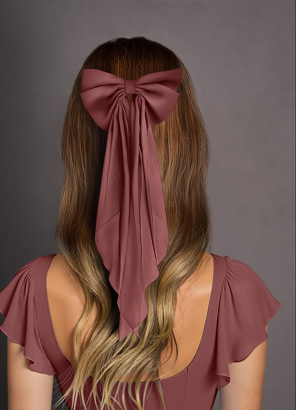 front Pince à cheveux avec nœud en mousseline de soie de couleur assortie