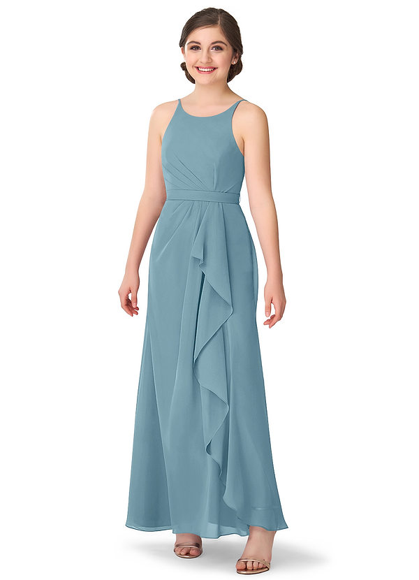 Moody Blue Azazie Cassandra JBD Junior Bridesmaid Dresses | Azazie