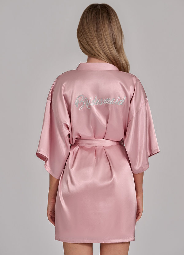 front Bridemaids Satin Rhinestone Robe