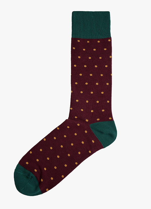 front Calcetines de vestir con lunares en contraste para hombre