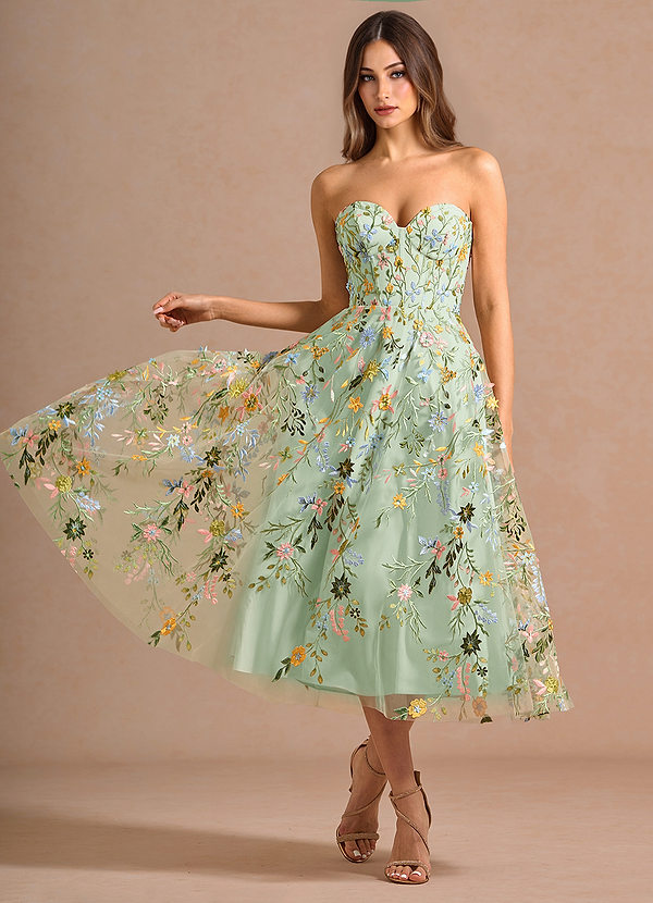 Xylisse Light Green Midi Dress image1