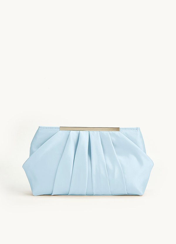 front Pochette plissée en satin mat de couleur assortie