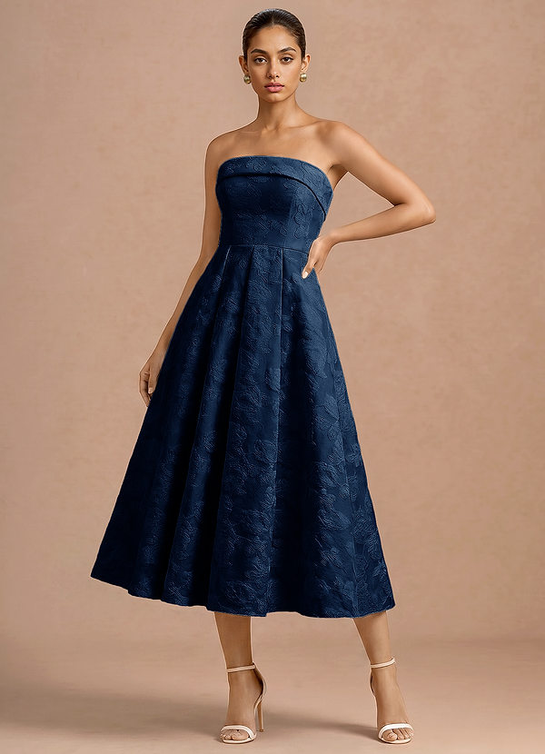 Clementine Dark Navy Midi Dress image1