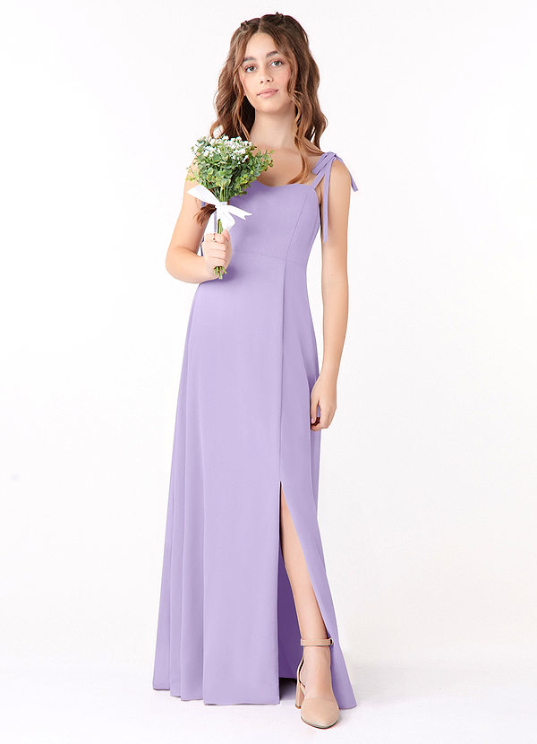 Azazie Rosey Junior Lilac A-Line Sweetheart Neckline Chiffon Dress image1