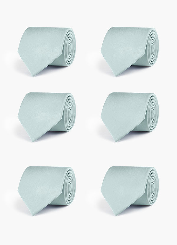 front Stretch Satin Matching Groomsmen Tie Set – 6 Pieces