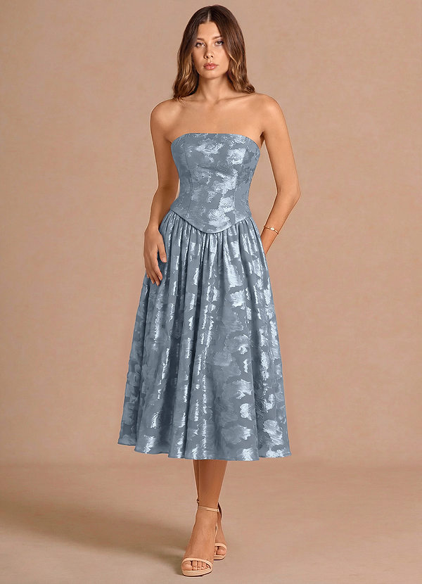 Petal Dusty Blue Midi Dress image1