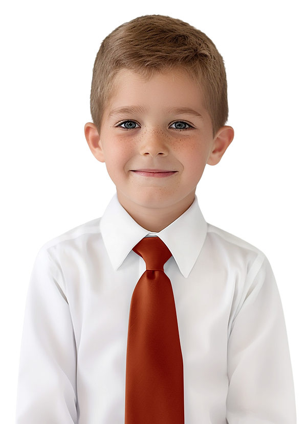 front Krawat dla chłopca z matowej satyny