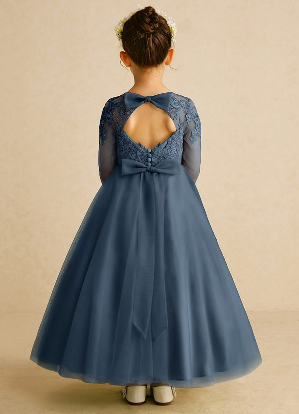 Azazie Precious Flower Girl Dresses Neptune A-Line Lace Tulle Dress image1