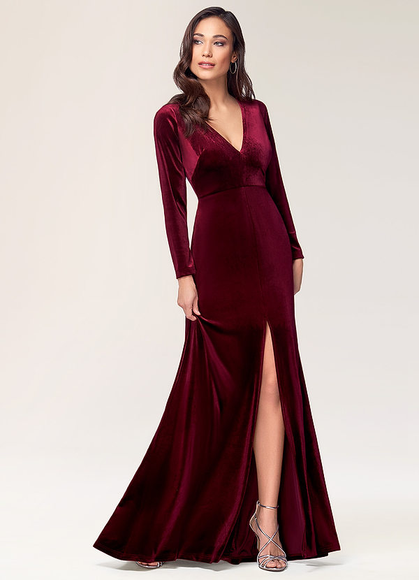 long velvet dress long sleeve