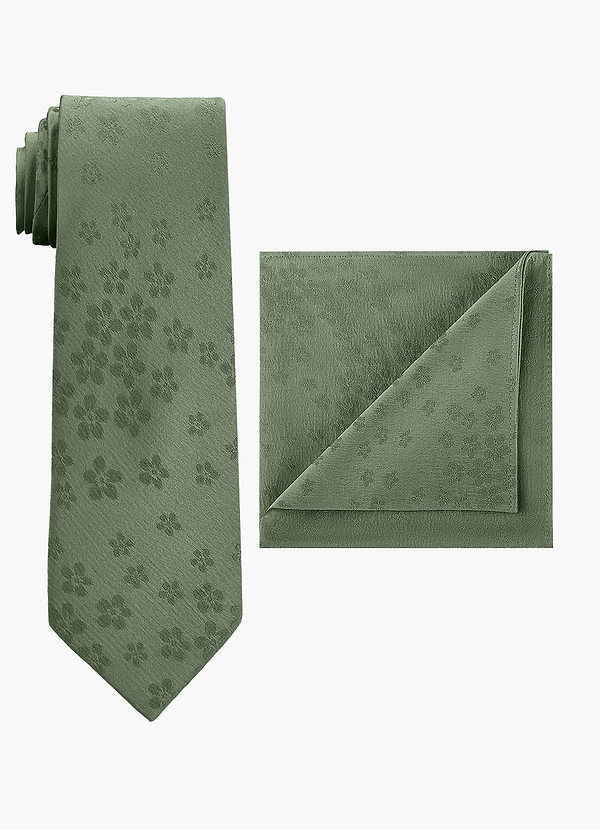 front Jacquard Wide Tie & Pocket Square Set