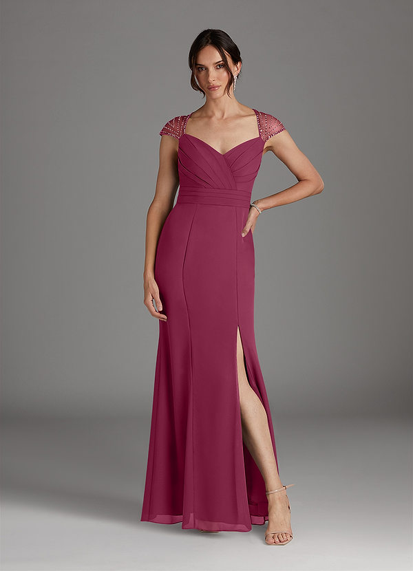 Azazie Blanchett Mother of the Brides Dresses Mulberry Mermaid Sequins Chiffon Dress image1