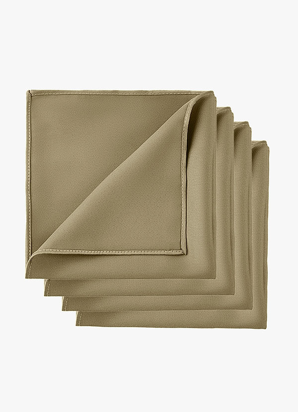 front Stretch Satin Matching Groomsmen Pocket Square Set – 4 Pieces