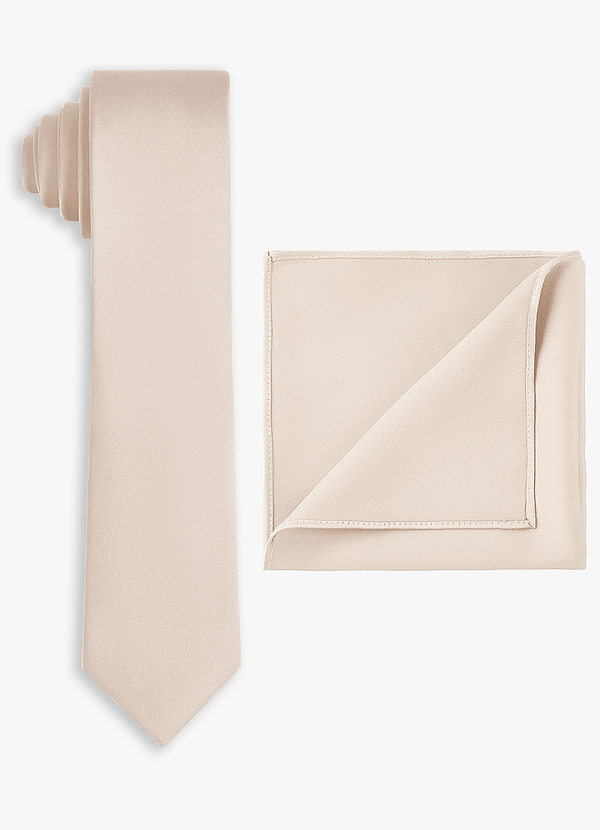 front Stretch Satin Skinny Tie and Pocket Square Set