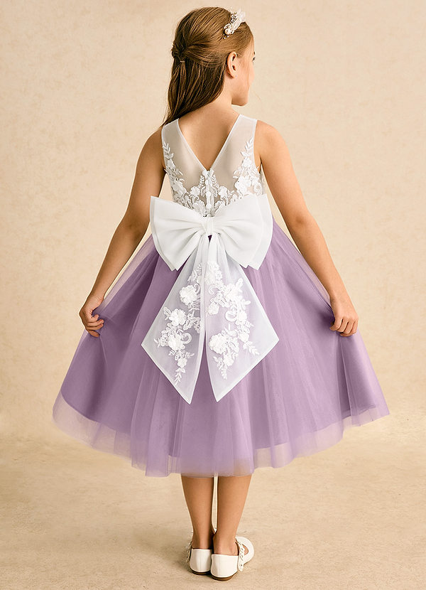 Azazie Lina Flower Girl Dresses Ivory Wisteria Ball-Gown Lace Dress image1
