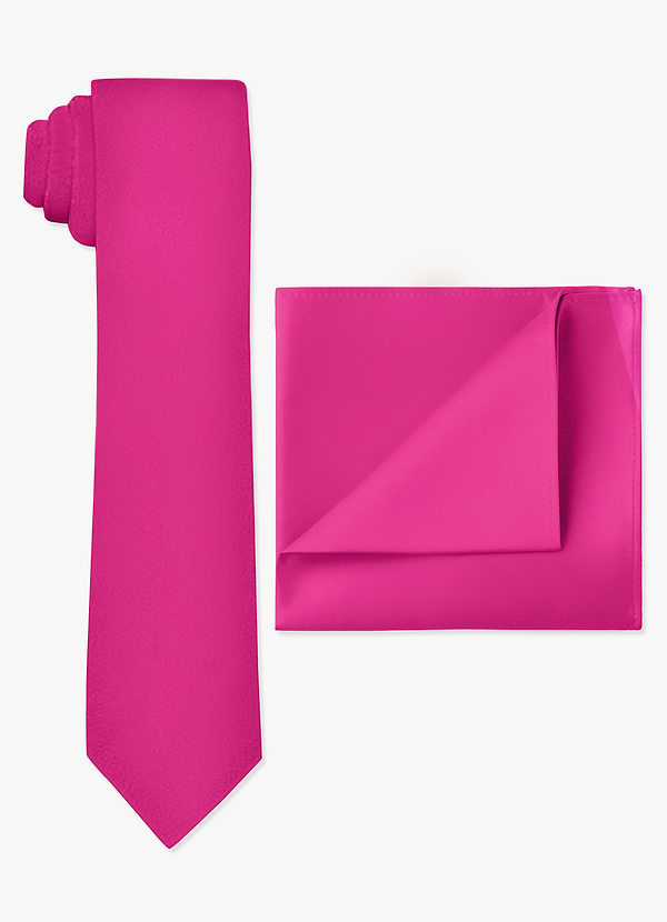 Matte Satin Skinny Tie and Pocket Square Set front