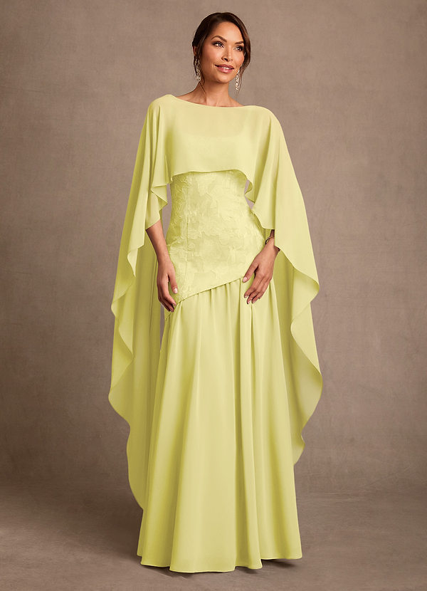 Azazie Flossie Suknie dla Matki Panny Młodej Linia A Pofałdowany Szyfon Długość podłogi Sukienka image1