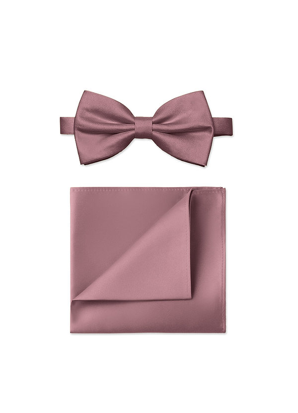 front Matte Satin Bow Tie and Pocket Square Set