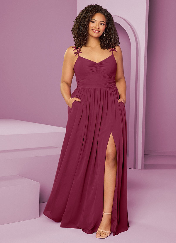 Barbie ♥ Azazie Bridesmaid Dresses Mulberry A-Line Pleated Chiffon Dress image1