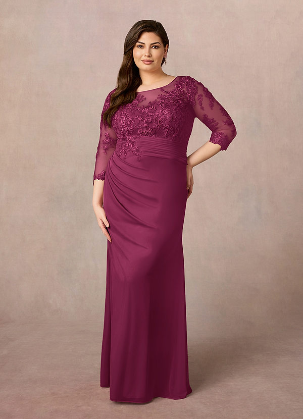 Azazie Fatemah Suknie dla Matki Panny Młodej Syrena Koronka Sznurówka Długość podłogi Sukienka image1