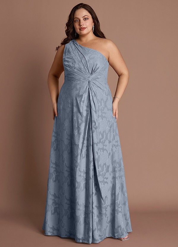 Hermosa Powder Blue One Shoulder Maxi Dress image1