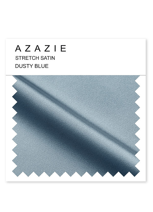 front Azazie Dusty Blue Stretch Satin Swatch