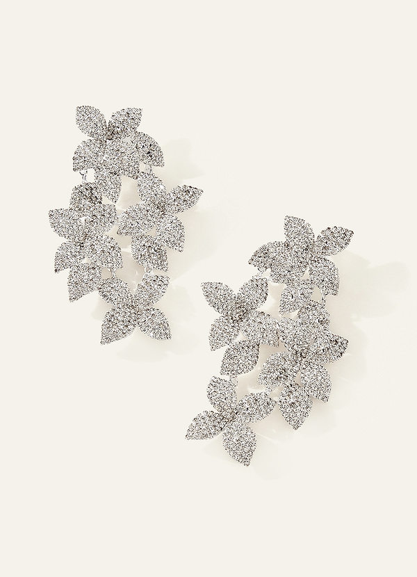 Statement Rhinestone Floral Earrings front
